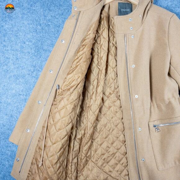 Maurices Overcoat Tan Long Sleeve Full-Zip Pockets Women's Size Medium - Picture 4 of 15
